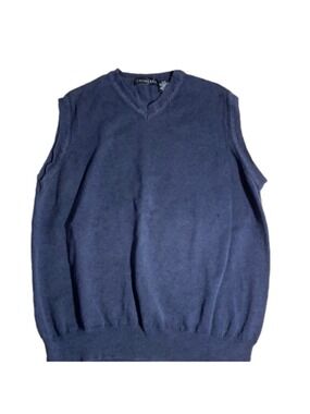 Cotton Reel blue cotton blend sweater vest medium